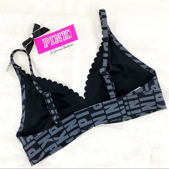 •Victoria’s Secret PINK• Bonded Scallop plunge bra - Picture 2 of 2